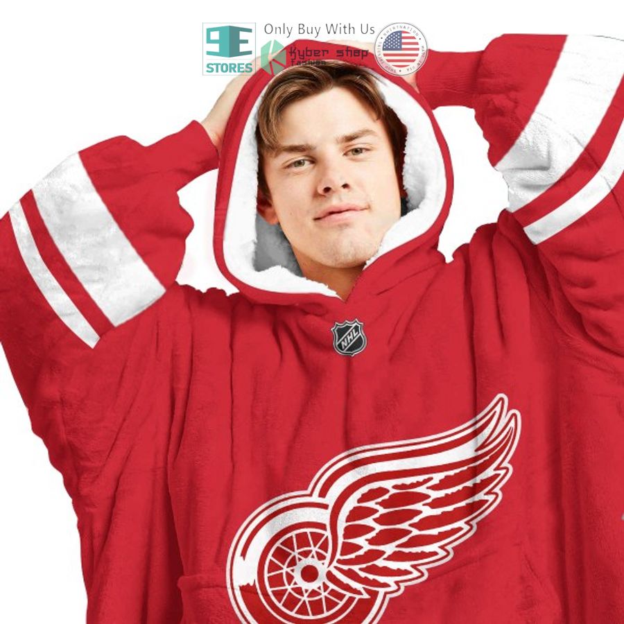 NEW Detroit Red Wings red Custom Name Fleece Hooded Blanket 3 personalized nhl detroit red wings red sherpa hooded blanket 3 68282