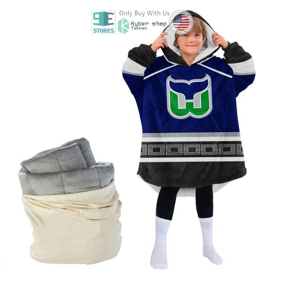 NEW Hartford Whalers logo blue Custom Name Fleece Hooded Blanket 4 personalized nhl hartford whalers logo blue sherpa hooded blanket 4 68330