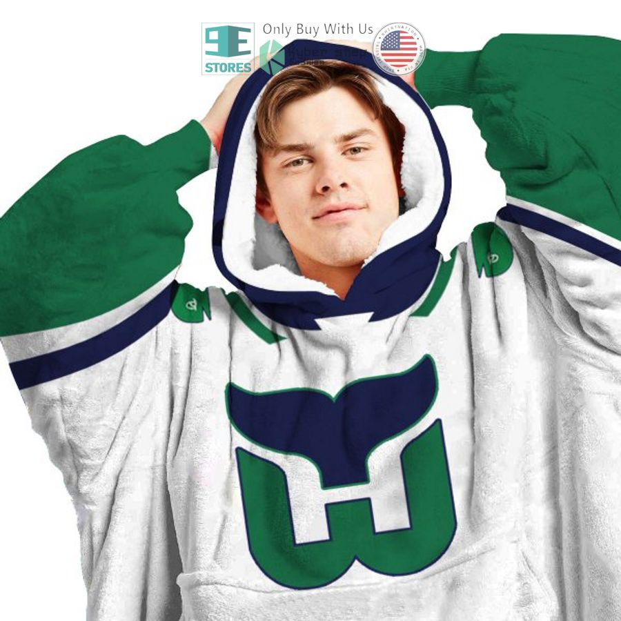 NEW Hartford Whalers white green Custom Name Fleece Hooded Blanket 3 personalized nhl hartford whalers white green sherpa hooded blanket 3 40152