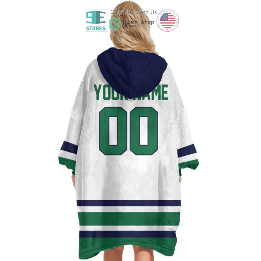 NEW Hartford Whalers white green Custom Name Fleece Hooded Blanket 5 personalized nhl hartford whalers white green sherpa hooded blanket 5 53650