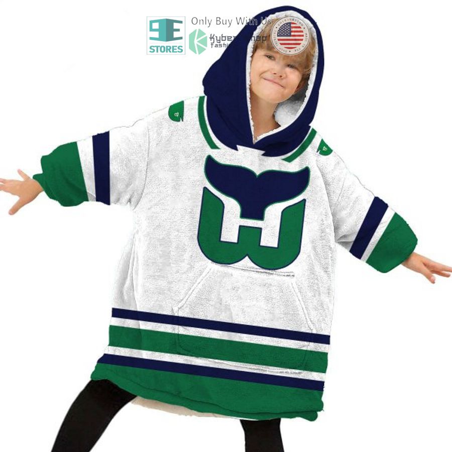 NEW Hartford Whalers white green Custom Name Fleece Hooded Blanket 6 personalized nhl hartford whalers white green sherpa hooded blanket 6 62549
