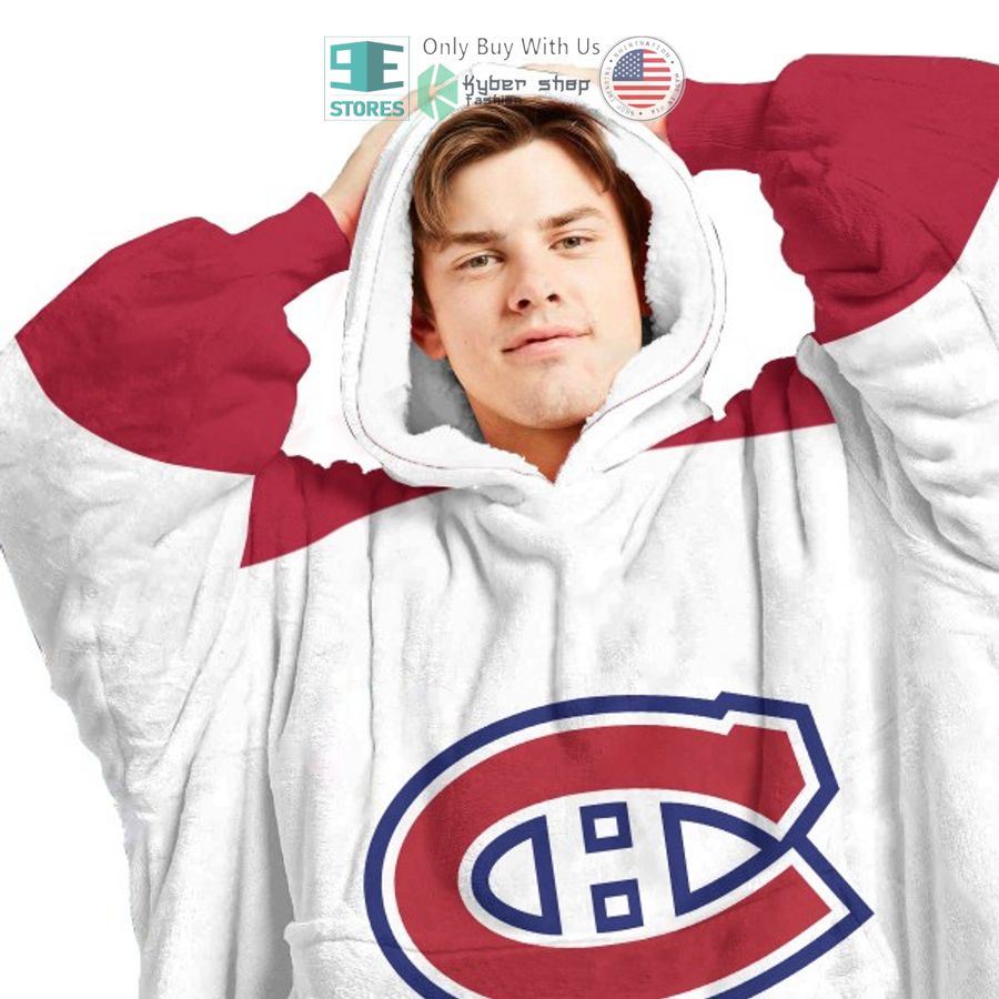 NEW Montreal Canadiens white Custom Name Fleece Hooded Blanket 3 personalized nhl montreal canadiens white sherpa hooded blanket 3 59392