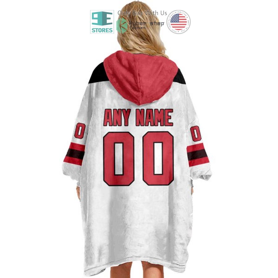 NEW New Jersey Devils log white Custom Name Fleece Hooded Blanket 4 personalized nhl new jersey devils log white sherpa hooded blanket 4 77018