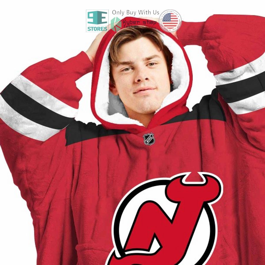 NEW New Jersey Devils red Custom Name Fleece Hooded Blanket 3 personalized nhl new jersey devils red sherpa hooded blanket 3 62355