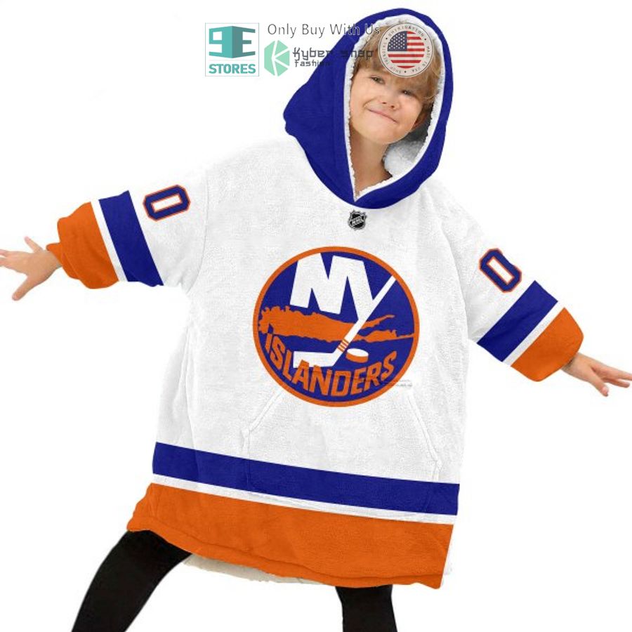 NEW New York Islanders white Custom Name Fleece Hooded Blanket 6 personalized nhl new york islanders white sherpa hooded blanket 6 89225