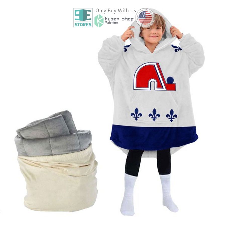 NEW Quebec Nordiques white Custom Name Fleece Hooded Blanket 4 personalized nhl quebec nordiques white sherpa hooded blanket 4 24135