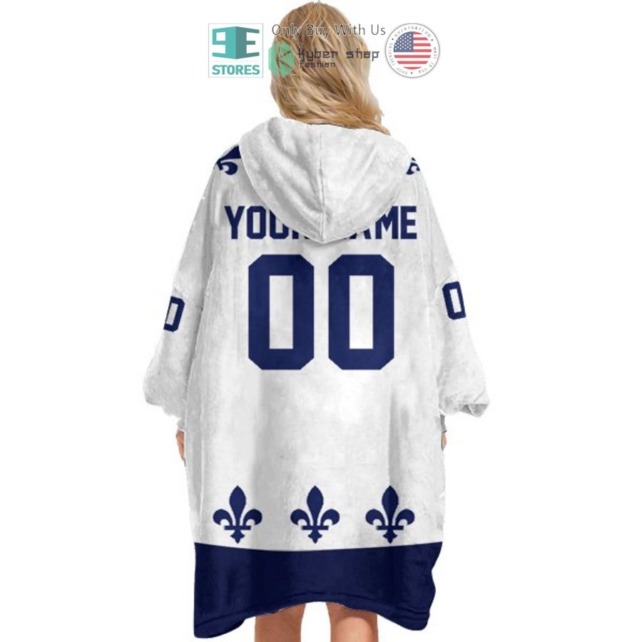 NEW Quebec Nordiques white Custom Name Fleece Hooded Blanket 5 personalized nhl quebec nordiques white sherpa hooded blanket 5 46374