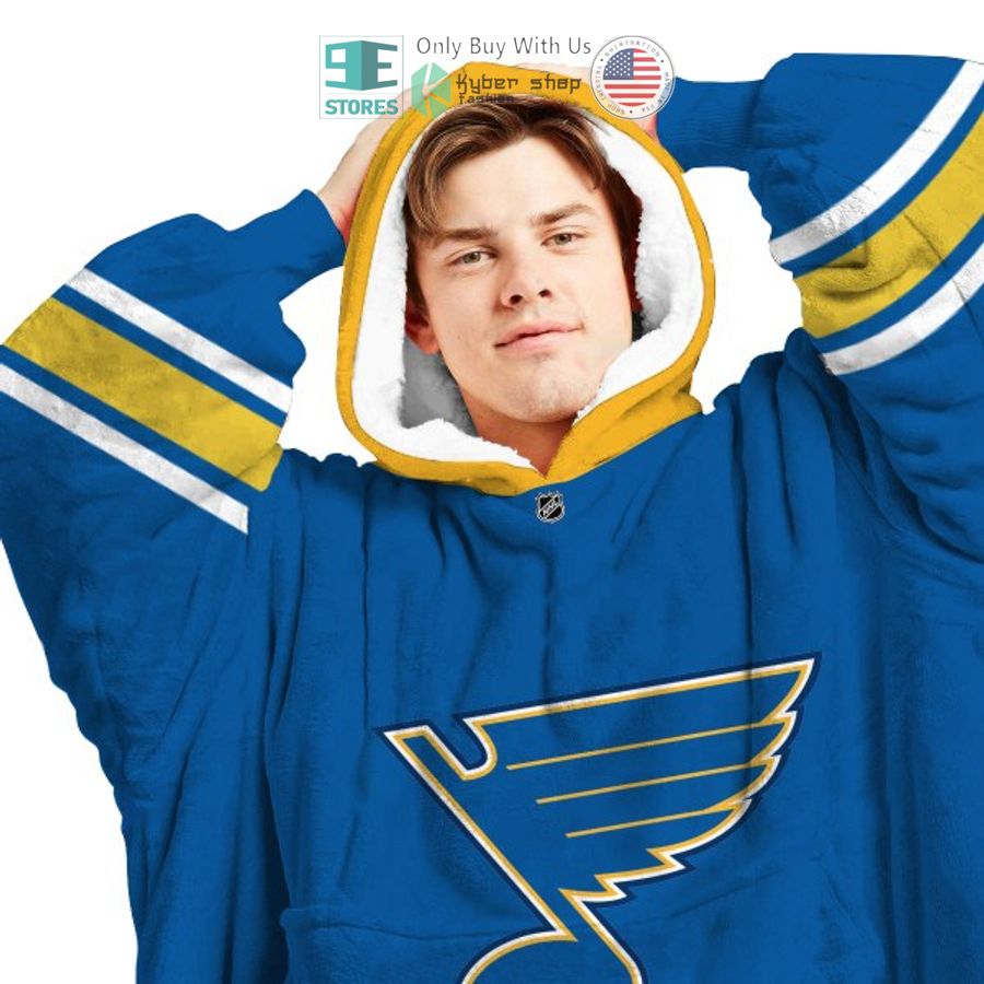 NEW St. Louis Blues logo blue Custom Name Fleece Hooded Blanket 3 personalized nhl st louis blues logo blue sherpa hooded blanket 3 38348