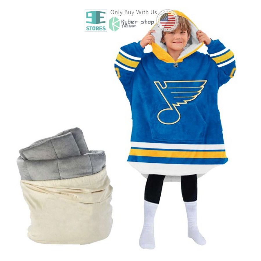 NEW St. Louis Blues logo blue Custom Name Fleece Hooded Blanket 4 personalized nhl st louis blues logo blue sherpa hooded blanket 4 27533