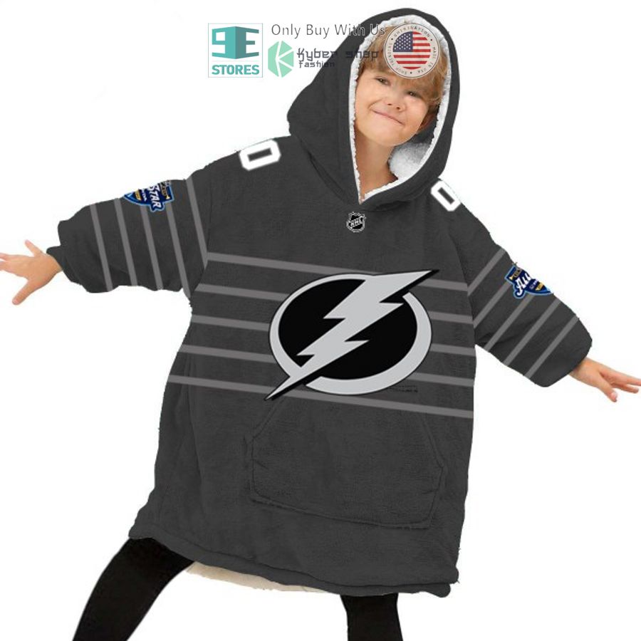 NEW Tampa Bay Lightning grey Custom Name Fleece Hooded Blanket 6 personalized nhl tampa bay lightning grey sherpa hooded blanket 6 3887