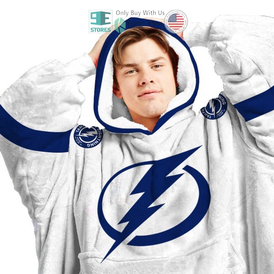 NEW Tampa bay lightning white Custom Name Fleece Hooded Blanket 3 personalized nhl tampa bay lightning white sherpa hooded blanket 3 87698
