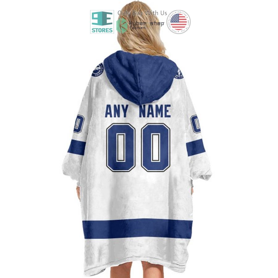 NEW Tampa bay lightning white Custom Name Fleece Hooded Blanket 5 personalized nhl tampa bay lightning white sherpa hooded blanket 5 46347