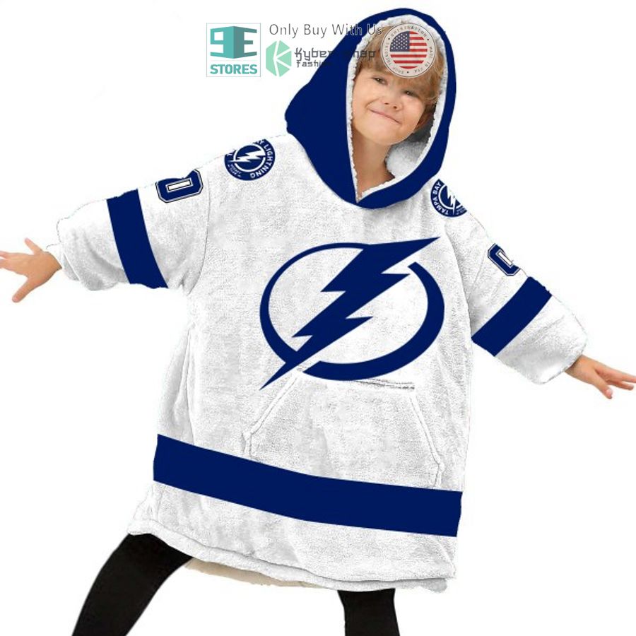NEW Tampa bay lightning white Custom Name Fleece Hooded Blanket 6 personalized nhl tampa bay lightning white sherpa hooded blanket 6 41543