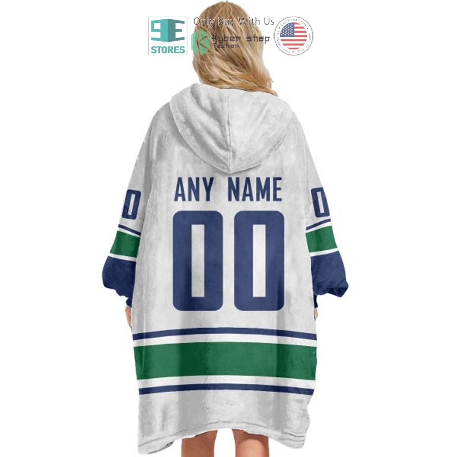 NEW Vancouver Canucks white Custom Name Fleece Hooded Blanket 5 personalized nhl vancouver canucks white sherpa hooded blanket 5 63582