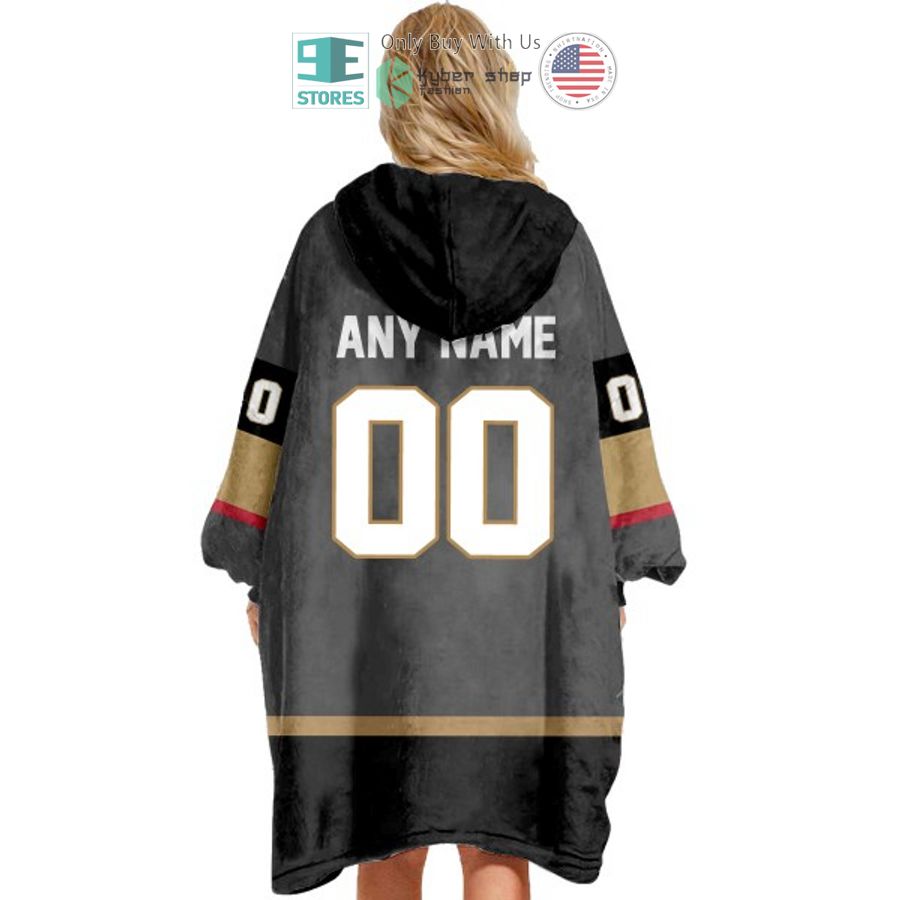 NEW Vegas golden knights grey Custom Name Fleece Hooded Blanket 5 personalized nhl vegas golden knights grey sherpa hooded blanket 5 37533