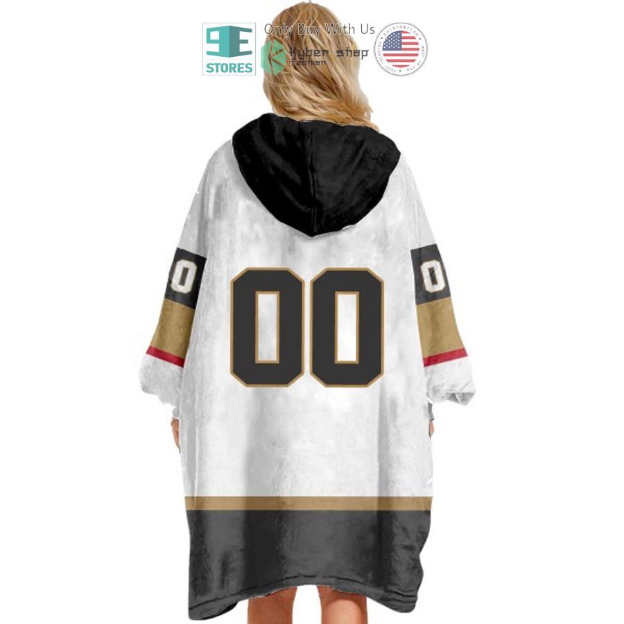 NEW Vegas golden knights white Custom Name Fleece Hooded Blanket 4 personalized nhl vegas golden knights white sherpa hooded blanket 4 70241