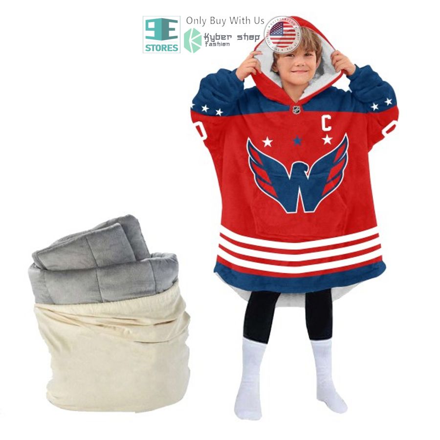 NEW Washington Capitals red Custom Name Fleece Hooded Blanket 4 personalized nhl washington capitals red sherpa hooded blanket 4 86220