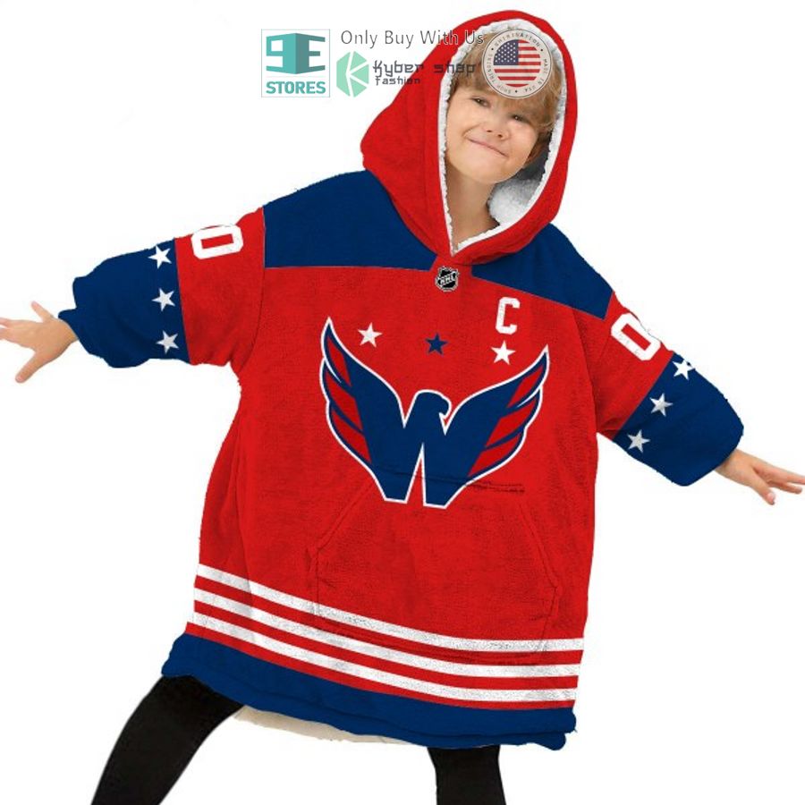 NEW Washington Capitals red Custom Name Fleece Hooded Blanket 6 personalized nhl washington capitals red sherpa hooded blanket 6 62261