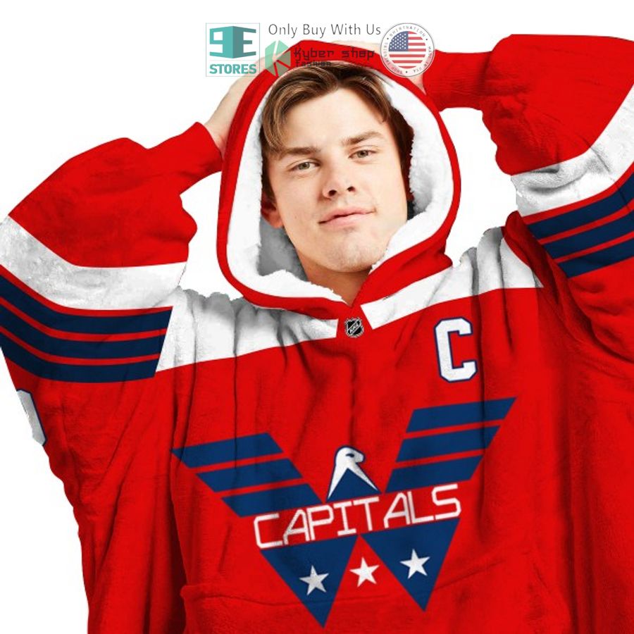NEW Washington Capitals red white Custom Name Fleece Hooded Blanket 3 personalized nhl washington capitals red white sherpa hooded blanket 3 18868
