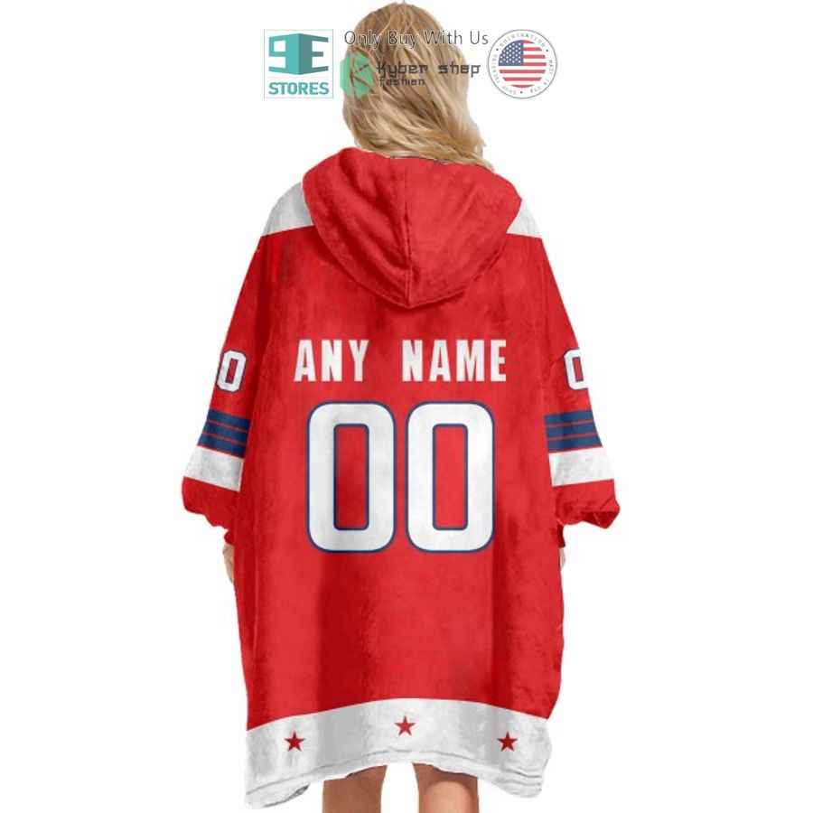 NEW Washington Capitals red white Custom Name Fleece Hooded Blanket 5 personalized nhl washington capitals red white sherpa hooded blanket 5 94078
