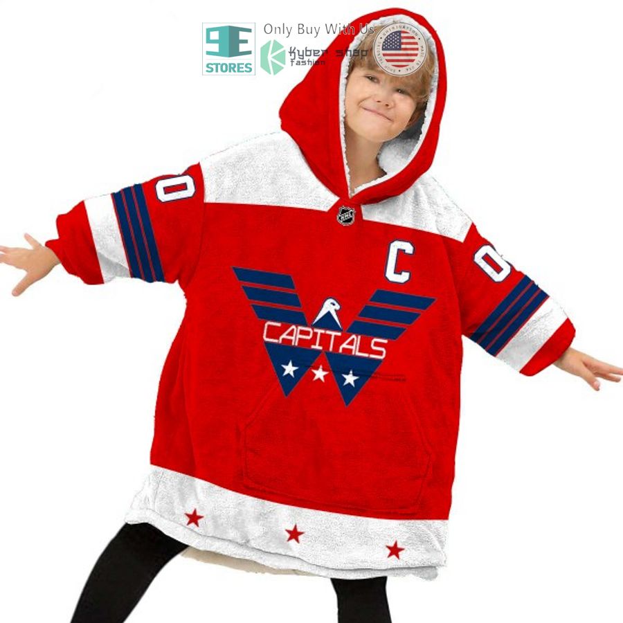 NEW Washington Capitals red white Custom Name Fleece Hooded Blanket 6 personalized nhl washington capitals red white sherpa hooded blanket 6 61004