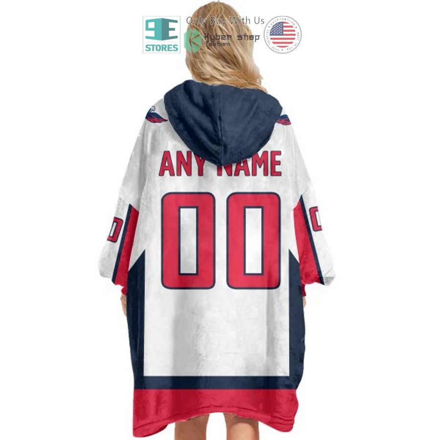 NEW Washington Capitals white blue Custom Name Fleece Hooded Blanket 5 personalized nhl washington capitals white blue sherpa hooded blanket 5 67969