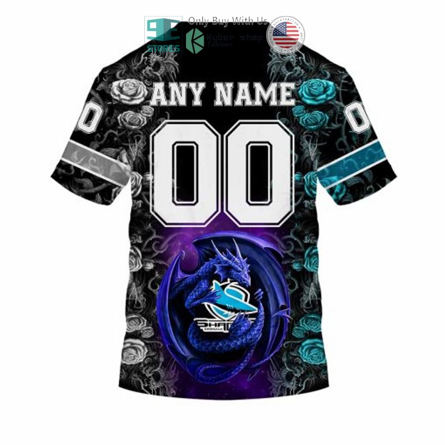 NEW Cronulla-Sutherland Sharks Rose Dragon Custom Name 3D Hoodie, Shirt 8 personalized nrl cronulla sutherland sharks rose dragon 3d hoodie 8 58131