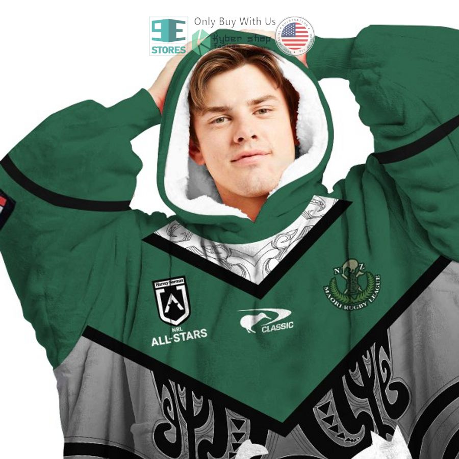 NEW NRL Maori All Stars Ellis Post Tension Custom Name Fleece Hooded Blanket 3 personalized nrl maori all stars ellis post tension sherpa hooded blanket 3 24297