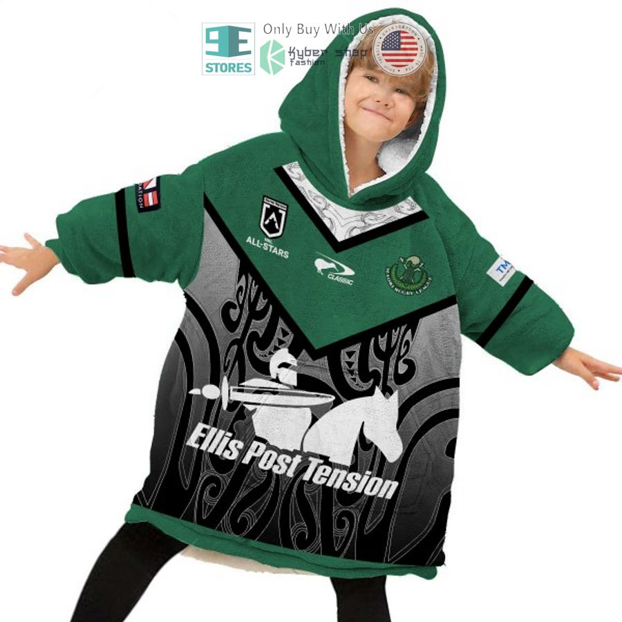NEW NRL Maori All Stars Ellis Post Tension Custom Name Fleece Hooded Blanket 6 personalized nrl maori all stars ellis post tension sherpa hooded blanket 6 1033
