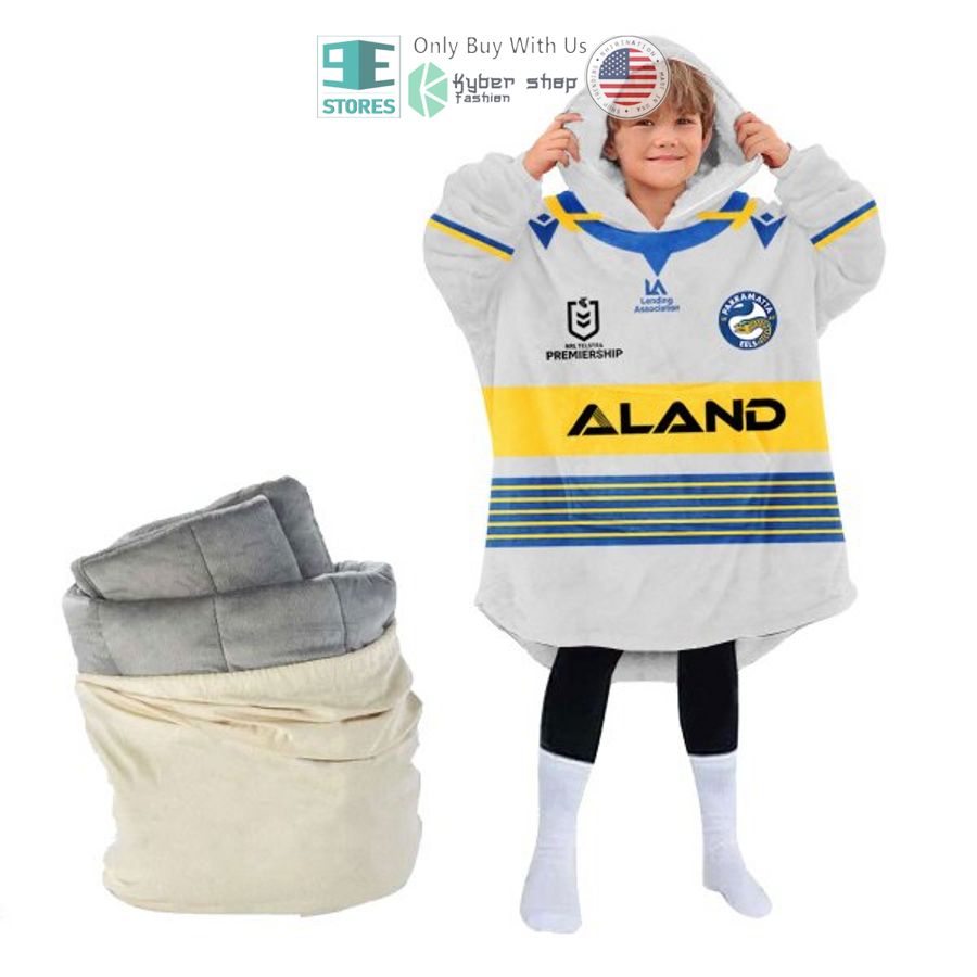 NEW Parramatta Eels Aland striped Custom Name Fleece Hooded Blanket 4 personalized parramatta eels aland striped sherpa hooded blanket 4 18119
