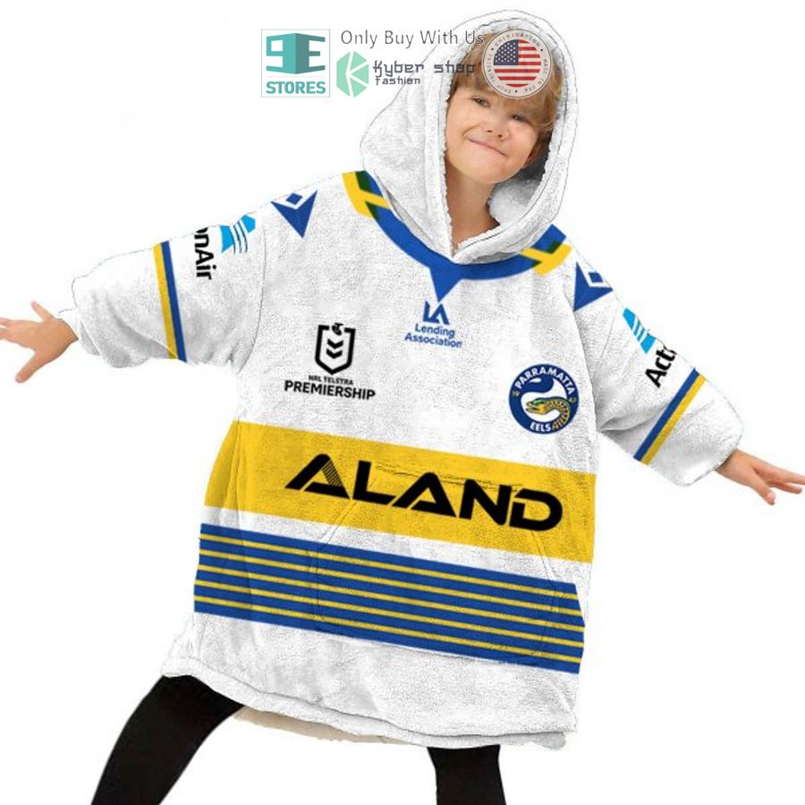 NEW Parramatta Eels Aland striped Custom Name Fleece Hooded Blanket 6 personalized parramatta eels aland striped sherpa hooded blanket 6 74133