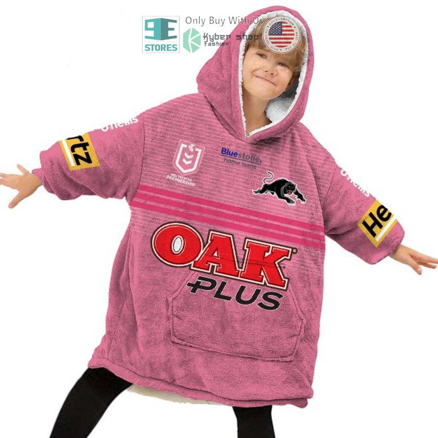 NEW Penrith Panthers OAK Plus pink Custom Name Fleece Hooded Blanket 6 personalized penrith panthers oak plus pink sherpa hooded blanket 6 52514