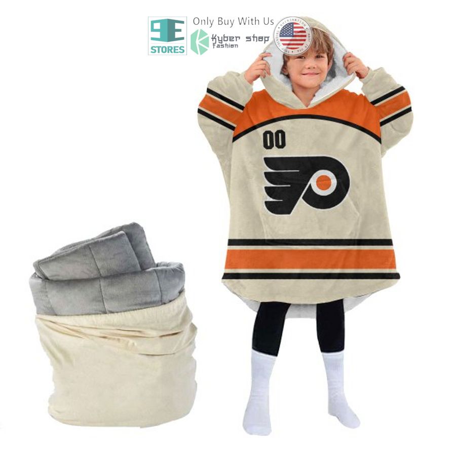 NEW Philadelphia Flyers striped Custom Name Fleece Hooded Blanket 4 personalized philadelphia flyers striped sherpa hooded blanket 4 91286