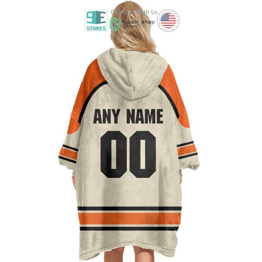 NEW Philadelphia Flyers striped Custom Name Fleece Hooded Blanket 5 personalized philadelphia flyers striped sherpa hooded blanket 5 84525