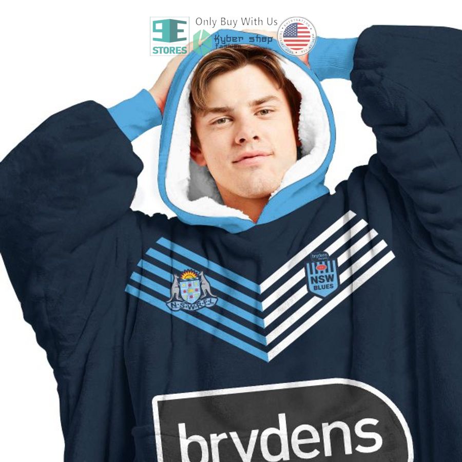 NEW State of Origin New South Wales Blues NSWRL blue Custom Name Fleece Hooded Blanket 3 personalized state of origin new south wales blues nswrl blue sherpa hooded blanket 3 43627