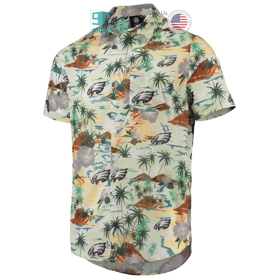 HOT Philadelphia Eagles FOCO Paradise Floral Cream Hawaii Shirt 2 philadelphia eagles foco paradise floral cream hawaiian shirt 2 23389