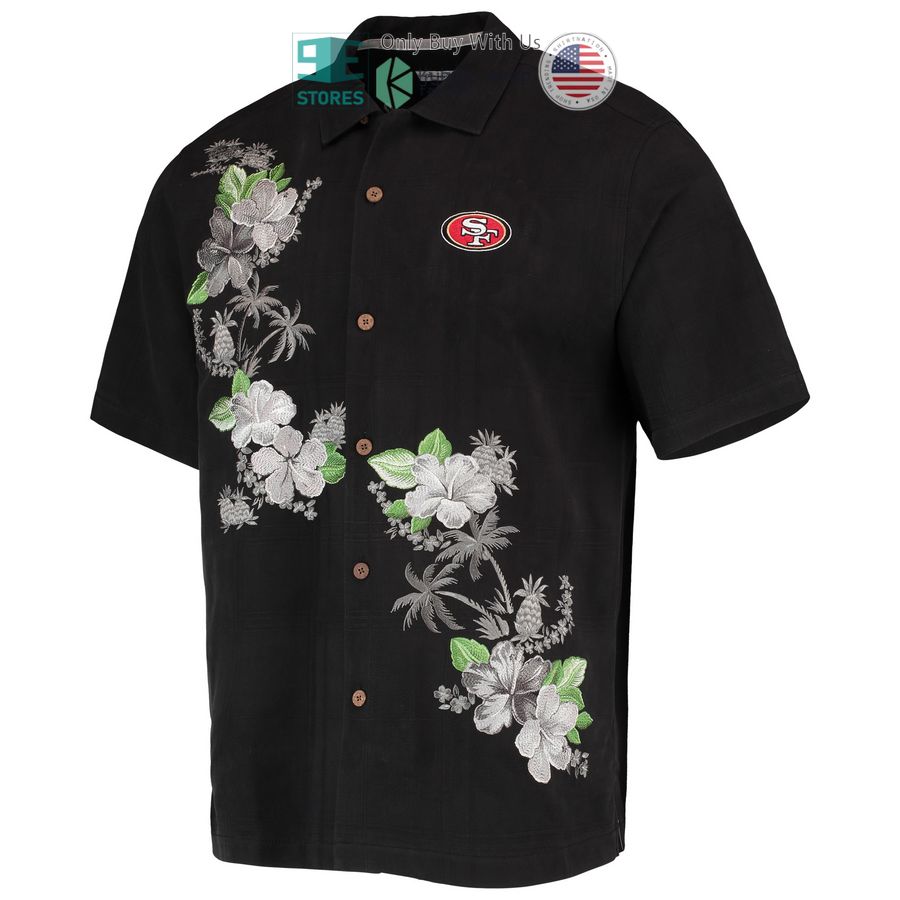 HOT San Francisco 49ers Tommy Bahama Azule Oasis Black Hawaii Shirt 2 san francisco 49ers tommy bahama azule oasis black hawaiian shirt 2 48504