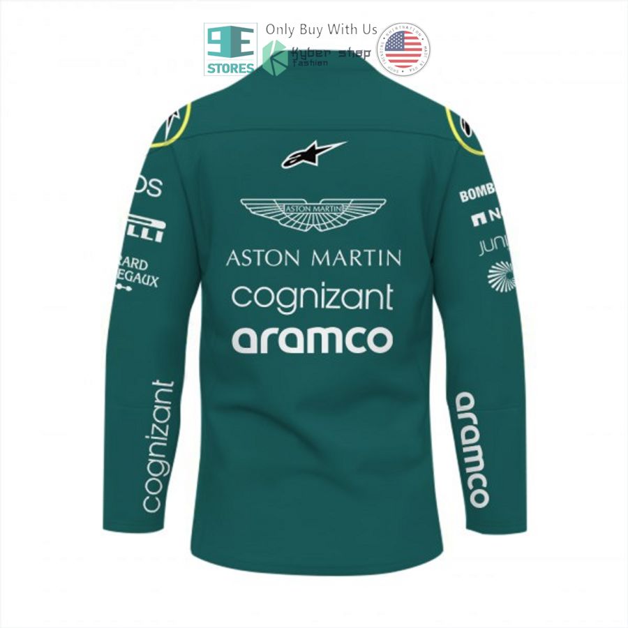 NEW Sebastian Vettel Aston Martin Aramco Cognizant Hockey Shirt 3 sebastian vettel aston martin aramco cognizant hockey jersey 3 95128