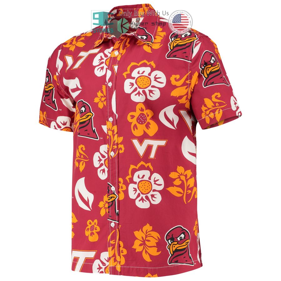 HOT Virginia Tech Hokies Wes & Willy Floral Maroon Hawaii Shirt 2 virginia tech hokies wes willy floral maroon hawaiian shirt 2 15265