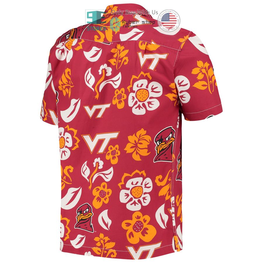 HOT Virginia Tech Hokies Wes & Willy Floral Maroon Hawaii Shirt 3 virginia tech hokies wes willy floral maroon hawaiian shirt 3 66835