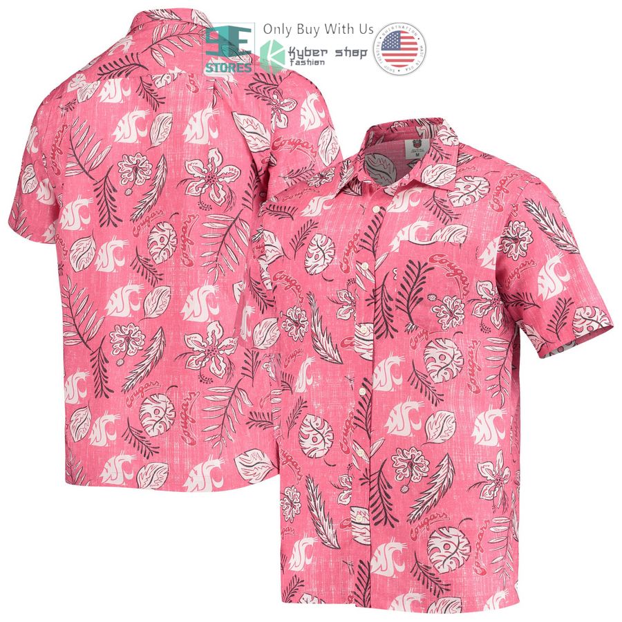 HOT Washington State Cougars Wes & Willy Vintage Floral Crimson Hawaii Shirt 1 washington state cougars wes willy vintage floral crimson hawaiian shirt 1 68982