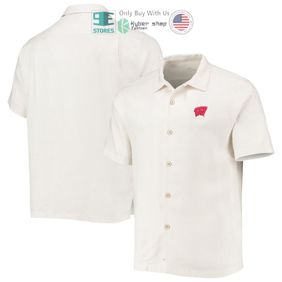 HOT Wisconsin Badgers Tommy Bahama Tropic Isles Camp White Hawaii Shirt 1 wisconsin badgers tommy bahama tropic isles camp white hawaiian shirt 1 98220