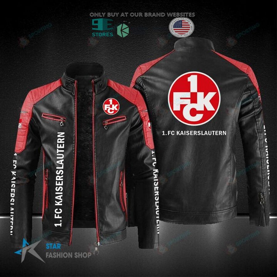 NEW 1. FC Kaiserslautern Men Block Leather Jacket 3 1 fc kaiserslautern block leather jacket 3 58513