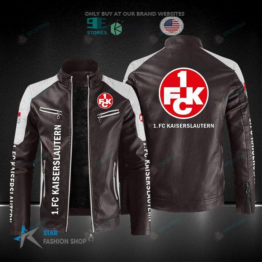 NEW 1. FC Kaiserslautern Men Block Leather Jacket 4 1 fc kaiserslautern block leather jacket 4 63809