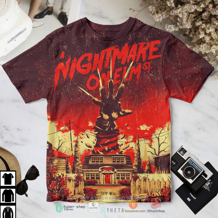 a nightmare on elm street burning house 3d all over t shirt 1 35654