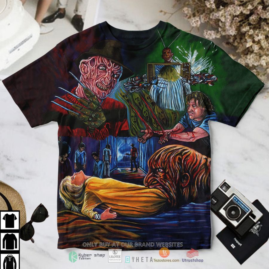 a nightmare on elm street horror cartoon t shirt 1 73660