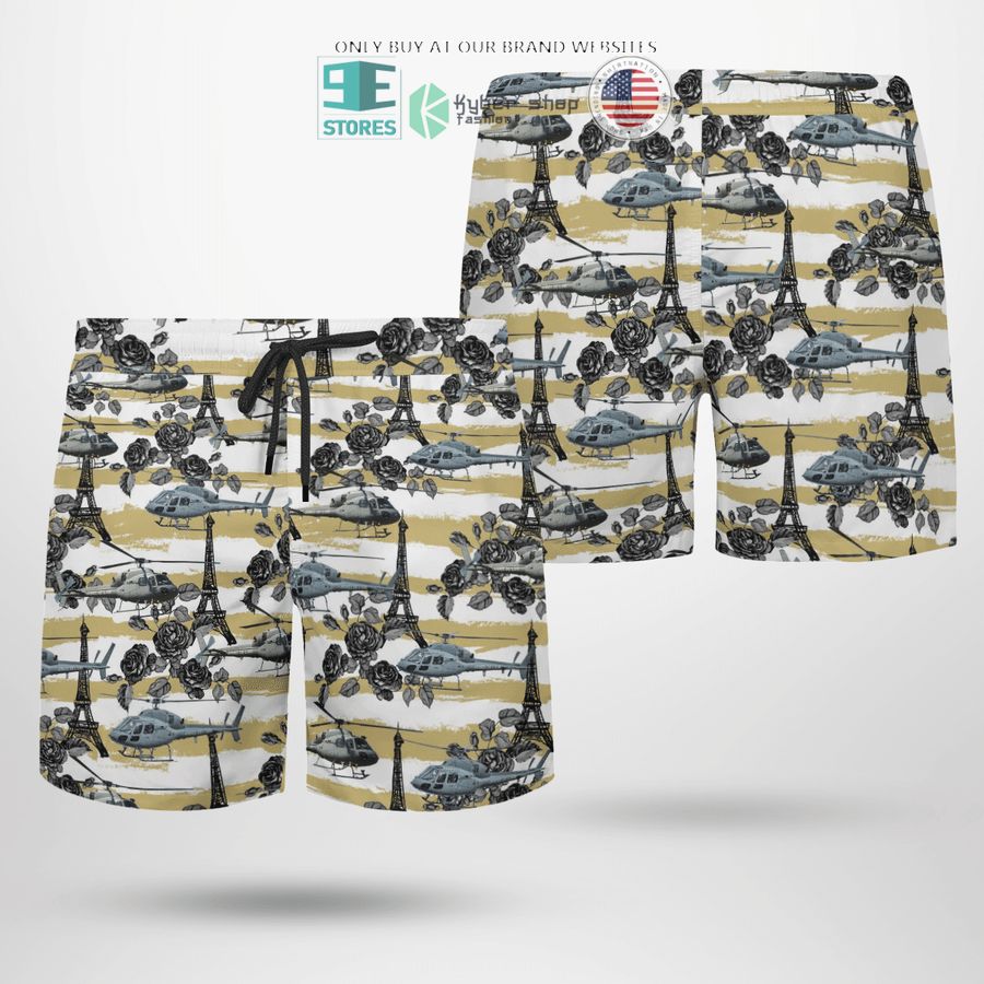 NEW Aerospatiale Gazelle French Army Eiffel Rose Hawaii Shirt, Shorts 10 aerospatiale gazelle french army eiffel rose hawaiian shirt shorts 10 92653