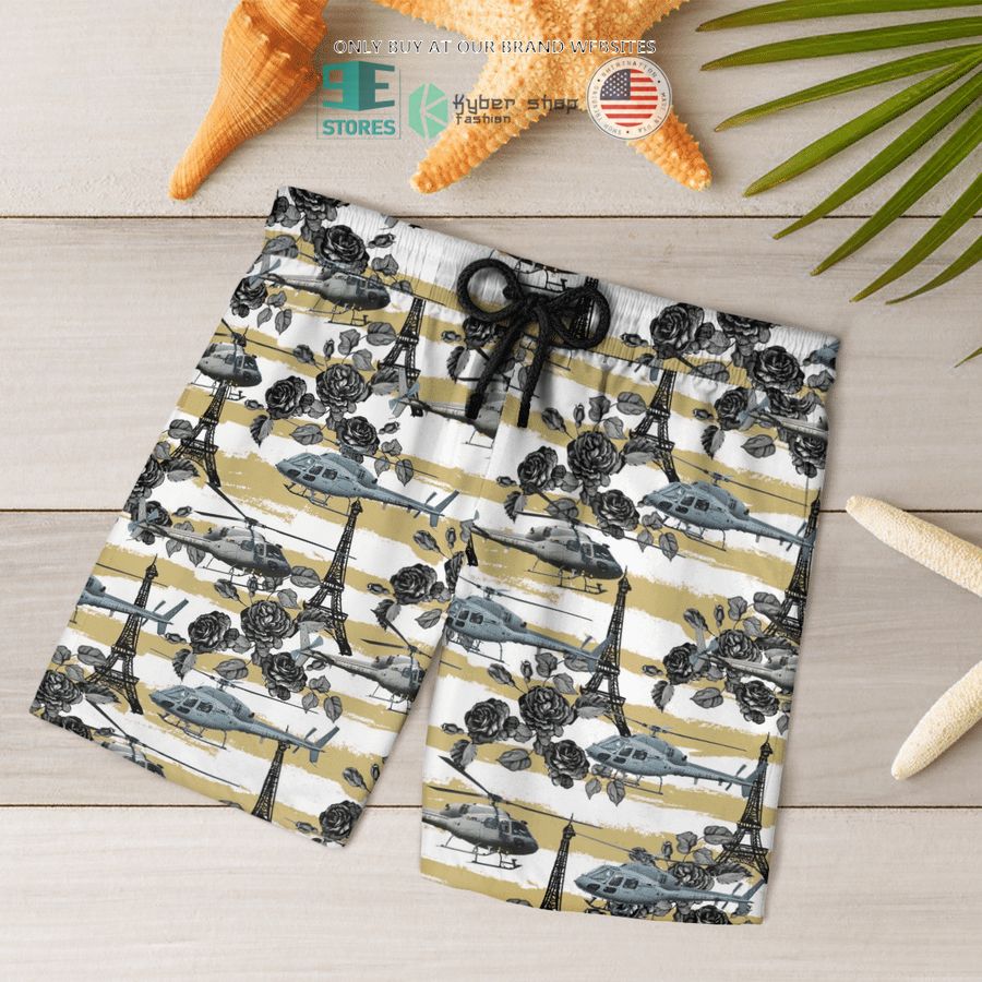 NEW Aerospatiale Gazelle French Army Eiffel Rose Hawaii Shirt, Shorts 14 aerospatiale gazelle french army eiffel rose hawaiian shirt shorts 14 94551