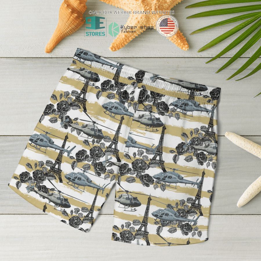 NEW Aerospatiale Gazelle French Army Eiffel Rose Hawaii Shirt, Shorts 16 aerospatiale gazelle french army eiffel rose hawaiian shirt shorts 16 66035