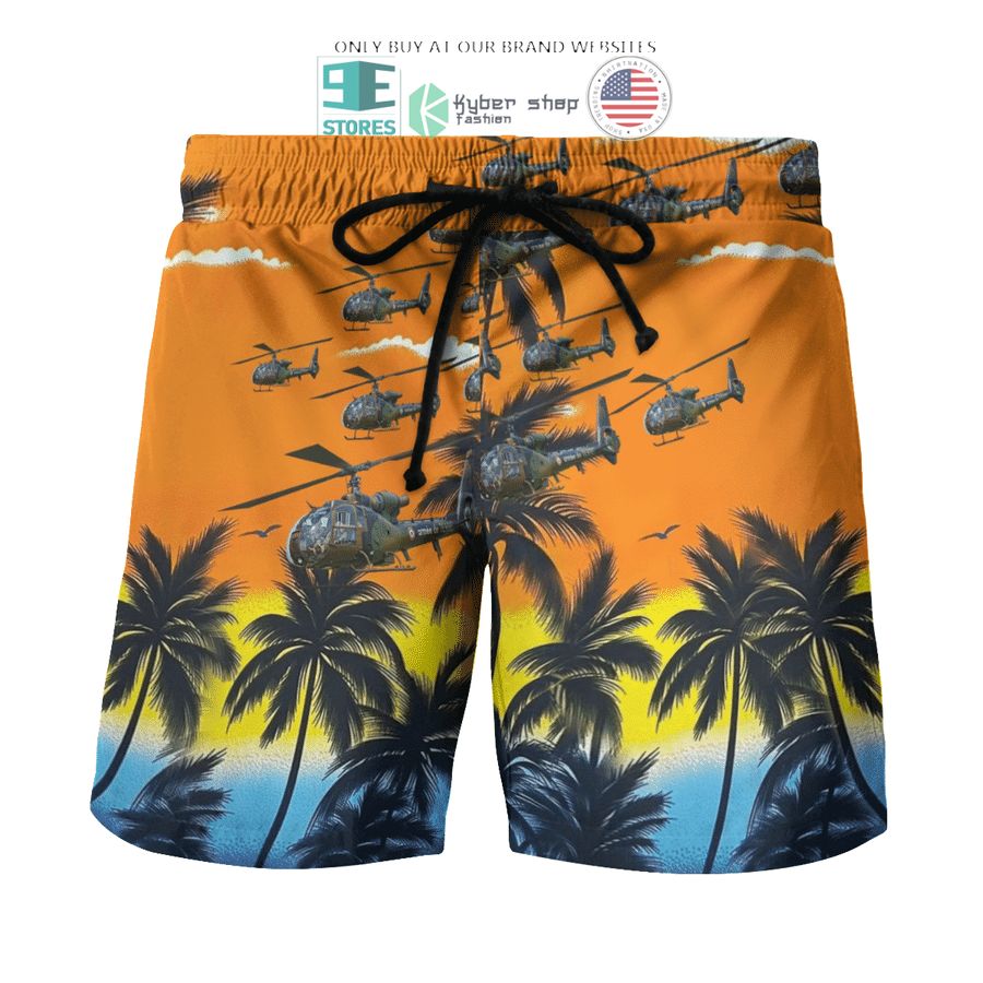 NEW Aerospatiale Gazelle French Army orange Hawaii Shirt, Shorts 8 aerospatiale gazelle french army orange hawaiian shirt shorts 8 85071